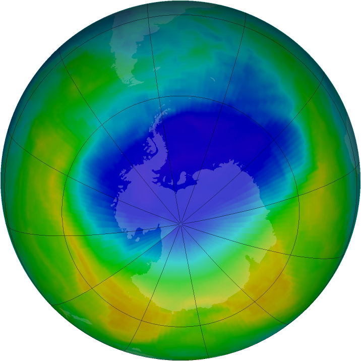 Antarctic ozone map for 07 November 1997